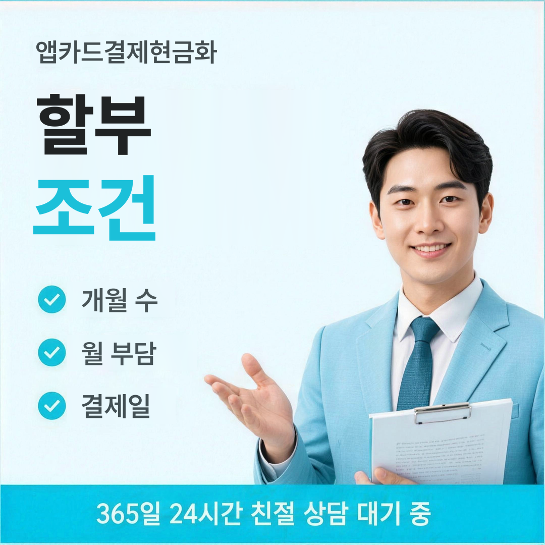 다음머니 앱카드결제현금화 할부 조건 안내