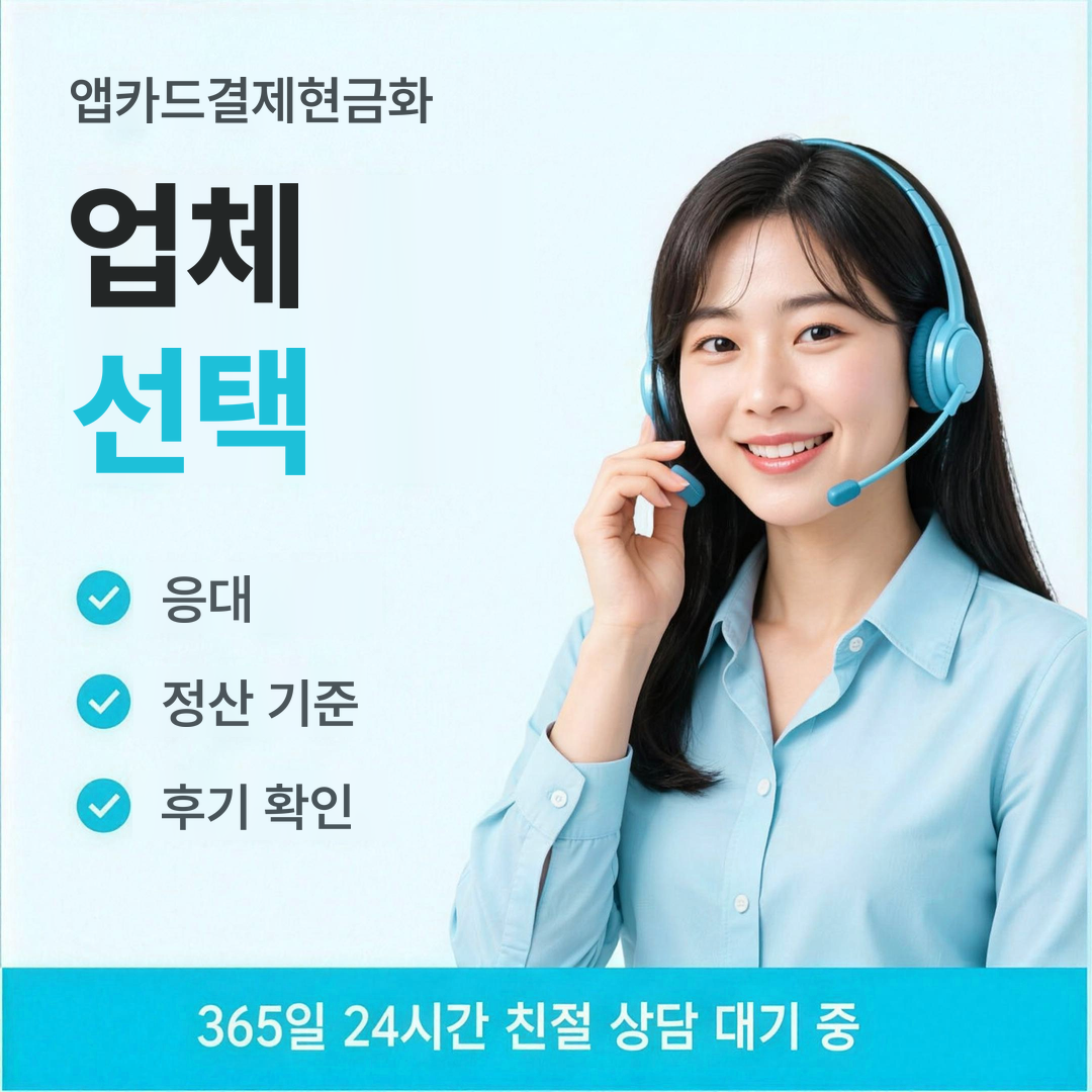 다음머니 앱카드결제현금화 업체 선택 안내